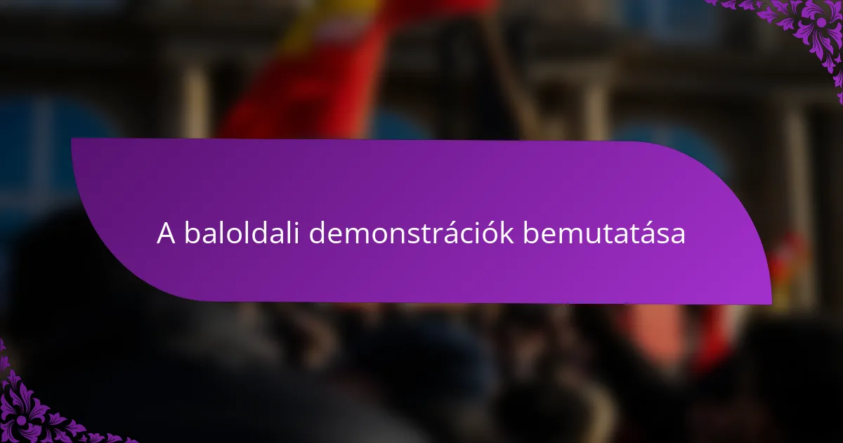 A baloldali demonstrációk bemutatása