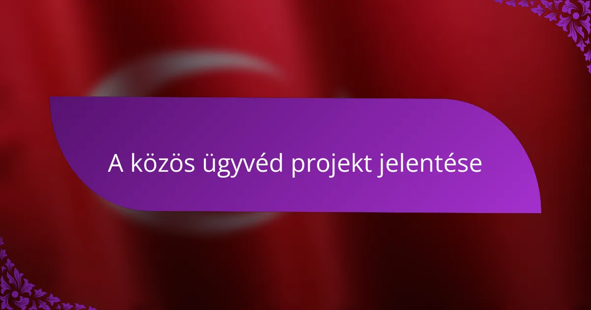 A közös ügyvéd projekt jelentése