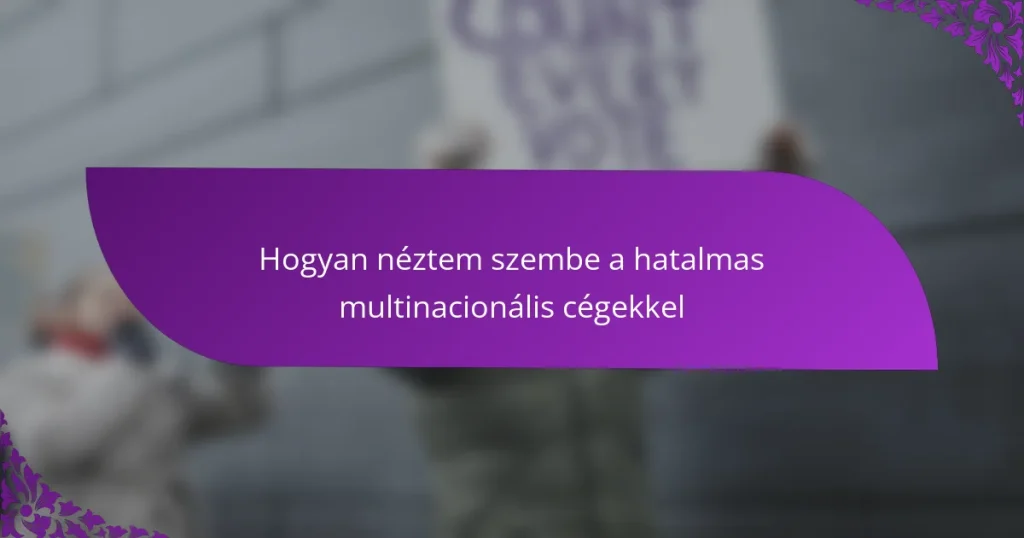 Hogyan néztem szembe a hatalmas multinacionális cégekkel