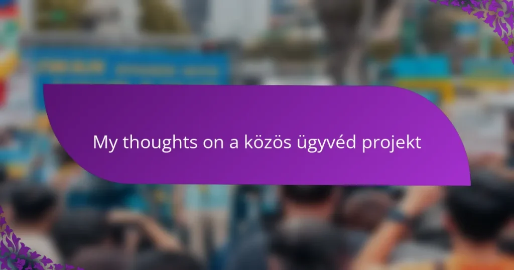 My thoughts on a közös ügyvéd projekt
