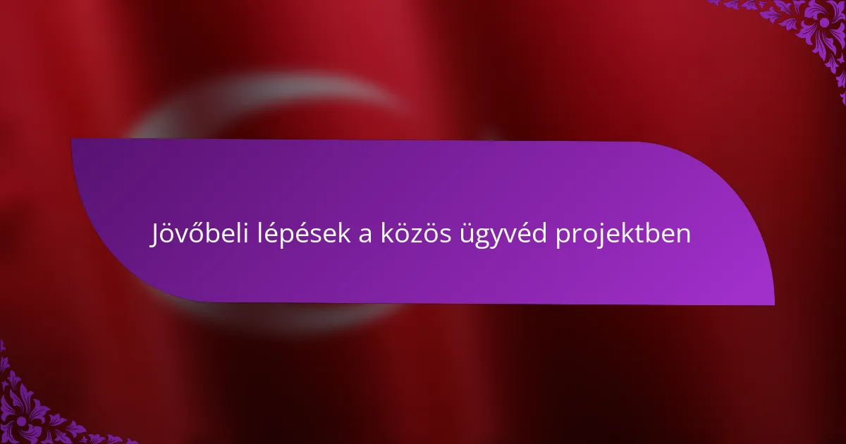Jövőbeli lépések a közös ügyvéd projektben